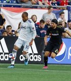 Teal Bunbury (10), Lee Nguyen (24) during New England Revolution and Los Angeles Football Club MLS match at Gillette Stadium in Foxboro, MA on Saturday, August 3, 2019. LAFC won 2-0. CREDIT/CHRIS ADUAMA