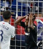 Latif Blessing (7), Matt Turner (30) during New England Revolution and Los Angeles Football Club MLS match at Gillette Stadium in Foxboro, MA on Saturday, August 3, 2019. LAFC won 2-0. CREDIT/CHRIS ADUAMA