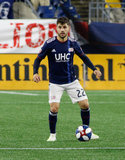 Carles Gil (22) during New England Revolution and Montreal Impact MLS match at Gillette Stadium in Foxboro, MA on Wednesday, April 24, 2019. Montreal beat Revs 3-0. CREDIT/ CHRIS ADUAMA