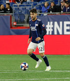 Carles Gil (22) during New England Revolution and Montreal Impact MLS match at Gillette Stadium in Foxboro, MA on Wednesday, April 24, 2019. Montreal beat Revs 3-0. CREDIT/ CHRIS ADUAMA