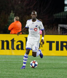 Michael Azira (32) during New England Revolution and Montreal Impact MLS match at Gillette Stadium in Foxboro, MA on Wednesday, April 24, 2019. Montreal beat Revs 3-0. CREDIT/ CHRIS ADUAMA