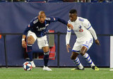 Teal Bunbury (10), Zakaria Diallo (5) during New England Revolution and Montreal Impact MLS match at Gillette Stadium in Foxboro, MA on Wednesday, April 24, 2019. Montreal beat Revs 3-0. CREDIT/ CHRIS ADUAMA