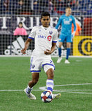 Shamit Shome (28) during New England Revolution and Montreal Impact MLS match at Gillette Stadium in Foxboro, MA on Wednesday, April 24, 2019. Montreal beat Revs 3-0. CREDIT/ CHRIS ADUAMA