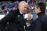 Revs Head Coach Brad Friedel, Coach Remi Garde during New England Revolution and Montreal Impact MLS match at Gillette Stadium in Foxboro, MA on Wednesday, April 24, 2019. Montreal beat Revs 3-0. CREDIT/ CHRIS ADUAMA