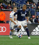 Teal Bunbury (10), Samuel Piette (6) during New England Revolution and Montreal Impact MLS match at Gillette Stadium in Foxboro, MA on Wednesday, April 24, 2019. Montreal beat Revs 3-0. CREDIT/ CHRIS ADUAMA