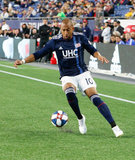 Teal Bunbury (10) during New England Revolution and Montreal Impact MLS match at Gillete Stadium in Foxboro, MA on Wednesday, April 24, 2019. Montreal beat Revs 3-0. CREDIT/ CHRIS ADUAMA