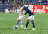 Samuel Piette (6), Luis Caicedo (27)  during New England Revolution and Montreal Impact MLS match at Gillette Stadium in Foxboro, MA on Wednesday, April 24, 2019. Montreal beat Revs 3-0. CREDIT/ CHRIS ADUAMA