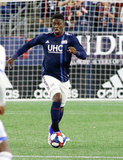 Jalil Anibaba (3) during New England Revolution and Montreal Impact MLS match at Gillette Stadium in Foxboro, MA on Wednesday, April 24, 2019. Montreal beat Revs 3-0. CREDIT/ CHRIS ADUAMA