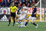 Samuel Piette (6), Scott Caldwell (6) during New England Revolution and Montreal Impact MLS match at Gillete Stadium in Foxboro, MA on Wednesday, April 24, 2019. Montreal beat Revs 3-0. CREDIT/ CHRIS ADUAMA