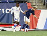 Zachary Brault-Guillard (15),Diego Fagundez (14) during New England Revolution and Montreal Impact MLS match at Gillette Stadium in Foxboro, MA on Wednesday, April 24, 2019. Montreal beat Revs 3-0. CREDIT/ CHRIS ADUAMA