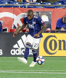 Luis Caicedo (27) during New England Revolution and Montreal Impact MLS match at Gillette Stadium in Foxboro, MA on Wednesday, April 24, 2019. Montreal beat Revs 3-0. CREDIT/ CHRIS ADUAMA