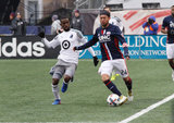 Lee Nguyen (24) and Mohammed Saeid (8)  during New England Revolution and Minnesota United FC MLS match at Gillette Stadium in Foxboro, MA on Saturday, March 25, 2017. Revs won 5-2. CREDIT/ CHRIS ADUAMA