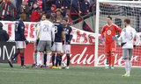 Chris Tierney (8) waiting for penalty kick during New England Revolution and Minnesota United FC MLS match at Gillette Stadium in Foxboro, MA on Saturday, March 25, 2017. Revs won 5-2. CREDIT/ CHRIS ADUAMA