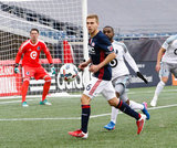 Scott Caldwell (6) during New England Revolution and Minnesota FC MLS match at Gillette Stadium in Foxboro, MA on Saturday, March 25, 2017. Revs won 5-2. CREDIT/ CHRIS ADUAMA