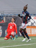 Bobby Shuttleworth (33) and Kai Kamara (23) during New England Revolution and Minnesota United FC MLS match at Gillette Stadium in Foxboro, MA on Saturday, March 25, 2017. Revs won 5-2. CREDIT/ CHRIS ADUAMA