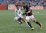 Chris Tierney (8) and Miguel Ibarra (10) during New England Revolution and Minnesota United FC MLS match at Gillette Stadium in Foxboro, MA on Saturday, March 25, 2017. Revs won 5-2. CREDIT/ CHRIS ADUAMA