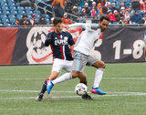 Kelyn Rowe (11) Ibson (7) during New England Revolution and Minnesota FC MLS match at Gillette Stadium in Foxboro, MA on Saturday, March 25, 2017. Revs won 5-2. CREDIT/ CHRIS ADUAMA
