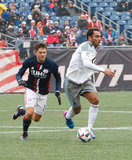 Kelyn Rowe (11) Ibson (7) during New England Revolution and Minnesota FC MLS match at Gillette Stadium in Foxboro, MA on Saturday, March 25, 2017. Revs won 5-2. CREDIT/ CHRIS ADUAMA