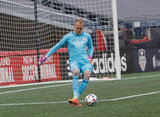 Cody Cropper (1) during New England Revolution and Minnesota FC MLS match at Gillette Stadium in Foxboro, MA on Saturday, March 25, 2017. Revs won 5-2. CREDIT/ CHRIS ADUAMA