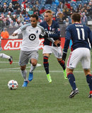 Ibson (7) and Diego Fagundez (14) during New England Revolution and Minnesota FC MLS match at Gillette Stadium in Foxboro, MA on Saturday, March 25, 2017. Revs won 5-2. CREDIT/ CHRIS ADUAMA
