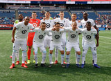MUFC Starting XI during New England Revolution and Minnesota United FC MLS match at Gillette Stadium in Foxboro, MA on Saturday, March 30, 2019. Revs won 2-1. CREDIT/ CHRIS ADUAMA