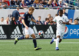Scott Caldwell (6) during New England Revolution and Minnesota United FC MLS match at Gillette Stadium in Foxboro, MA on Saturday, March 30, 2019. Revs won 2-1. CREDIT/ CHRIS ADUAMA