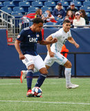 Juan Agudelo (17) during New England Revolution and Minnesota United FC MLS match at Gillette Stadium in Foxboro, MA on Saturday, March 30, 2019. Revs won 2-1. CREDIT/ CHRIS ADUAMA