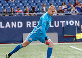 Cody Cropper (1) during New England Revolution and Minnesota United FC MLS match at Gillette Stadium in Foxboro, MA on Saturday, March 30, 2019. Revs won 2-1. CREDIT/ CHRIS ADUAMA