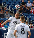Olsvaldo Alonso (6) during New England Revolution and Minnesota United FC MLS match at Gillette Stadium in Foxboro, MA on Saturday, March 30, 2019. Revs won 2-1. CREDIT/ CHRIS ADUAMA