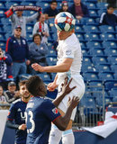 Olsvaldo Alonso (6), Wilfried Zahibo (23) during New England Revolution and Minnesota United FC MLS match at Gillette Stadium in Foxboro, MA on Saturday, March 30, 2019. Revs won 2-1. CREDIT/ CHRIS ADUAMA