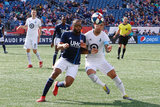 Andrew Farrell (2), Francisco Calvo (5) during New England Revolution and Minnesota United FC MLS match at Gillette Stadium in Foxboro, MA on Saturday, March 30, 2019. Revs won 2-1. CREDIT/ CHRIS ADUAMA