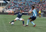 Kelyn Rowe (11) during Revolution and NYCFC MLS match at Gillette Stadium in Foxboro, MA on Saturday, March 24, 2018. The match ended 2-2. CREDIT/ CHRIS ADUAMA