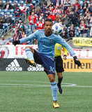 Yangel Herrera (30) during Revolution and NYCFC MLS match at Gillette Stadium in Foxboro, MA on Saturday, March 24, 2018. The match ended 2-2. CREDIT/ CHRIS ADUAMA