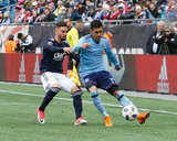Gabriel Somi (91), Jesus Medina (19) during Revolution and NYCFC MLS match at Gillette Stadium in Foxboro, MA on Saturday, March 24, 2018. The match ended 2-2. CREDIT/ CHRIS ADUAMA