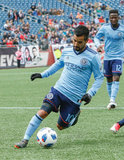 Maximiliano Moralez (10) during Revolution and NYCFC MLS match at Gillette Stadium in Foxboro, MA on Saturday, March 24, 2018. The match ended 2-2. CREDIT/ CHRIS ADUAMA