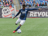 Jalil Anibaba (3) during Revolution and NYCFC MLS match at Gillette Stadium in Foxboro, MA on Saturday, March 24, 2018. The match ended 2-2. CREDIT/ CHRIS ADUAMA