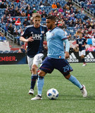 Scott Caldwell (6), Ismael Tajouri (29) during Revolution and NYCFC MLS match at Gillette Stadium in Foxboro, MA on Saturday, March 24, 2018. The match ended 2-2. CREDIT/ CHRIS ADUAMA