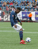 Jalil Anibaba (3) during Revolution and NYCFC MLS match at Gillette Stadium in Foxboro, MA on Saturday, March 24, 2018. The match ended 2-2. CREDIT/ CHRIS ADUAMA
