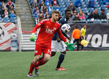 Matt Turner (30) during Revolution and NYCFC MLS match at Gillette Stadium in Foxboro, MA on Saturday, March 24, 2018. The match ended 2-2. CREDIT/ CHRIS ADUAMA