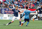 Scott Caldwell (6) during Revolution and NYCFC MLS match at Gillette Stadium in Foxboro, MA on Saturday, March 24, 2018. The match ended 2-2. CREDIT/ CHRIS ADUAMA