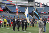 National Anthem during Revolution and NYCFC MLS match at Gillette Stadium in Foxboro, MA on Saturday, March 24, 2018. The match ended 2-2. CREDIT/ CHRIS ADUAMA