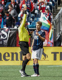 Scott Caldwell (6) during Revolution and NYCFC MLS match at Gillette Stadium in Foxboro, MA on Saturday, March 24, 2018. The match ended 2-2. CREDIT/ CHRIS ADUAMA