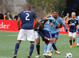 Teal Bunbury (10), Ismael Tajouri (29) during Revolution and NYCFC MLS match at Gillette Stadium in Foxboro, MA on Saturday, March 24, 2018. The match ended 2-2. CREDIT/ CHRIS ADUAMA