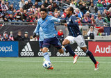 Alexander Callens (6), Teal Bunbury (10) during Revolution and NYCFC MLS match at Gillette Stadium in Foxboro, MA on Saturday, March 24, 2018. The match ended 2-2. CREDIT/ CHRIS ADUAMA