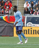 Ebenezer Ofori (12) during Revolution and NYCFC MLS match at Gillette Stadium in Foxboro, MA on Saturday, March 24, 2018. The match ended 2-2. CREDIT/ CHRIS ADUAMA