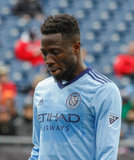 Ebenezer Ofori (12) during Revolution and NYCFC MLS match at Gillette Stadium in Foxboro, MA on Saturday, March 24, 2018. The match ended 2-2. CREDIT/ CHRIS ADUAMA