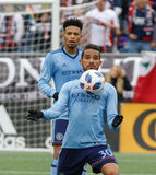 Yangel Herrera (30) during Revolution and NYCFC MLS match at Gillette Stadium in Foxboro, MA on Saturday, March 24, 2018. The match ended 2-2. CREDIT/ CHRIS ADUAMA