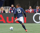 Brandon Bye (15) during Revolution and NYCFC MLS match at Gillette Stadium in Foxboro, MA on Saturday, March 24, 2018. The match ended 2-2. CREDIT/ CHRIS ADUAMA