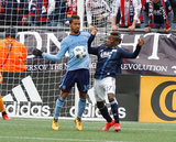 Luis Caicedo (27), Yangel Herrera (30) during Revolution and NYCFC MLS match at Gillette Stadium in Foxboro, MA on Saturday, March 24, 2018. The match ended 2-2. CREDIT/ CHRIS ADUAMA