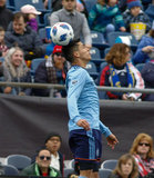 Jesus Medina (19) during Revolution and NYCFC MLS match at Gillette Stadium in Foxboro, MA on Saturday, March 24, 2018. The match ended 2-2. CREDIT/ CHRIS ADUAMA